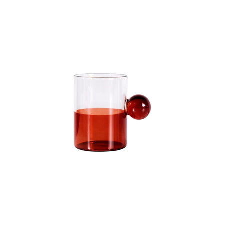 圓球把手半身茶色玻璃杯