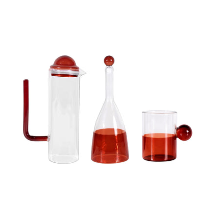 圓球把手半身茶色玻璃杯