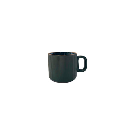復古條紋咖啡杯(墨綠)